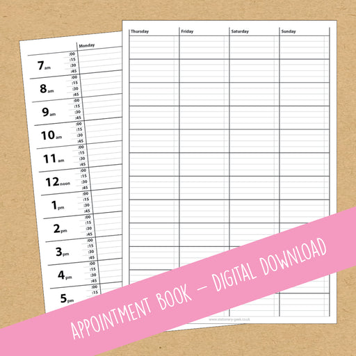 Appointment Book - Printable!