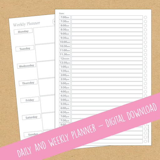 Daily Planner, ADHD aid, 30 minute blocks - Printable!