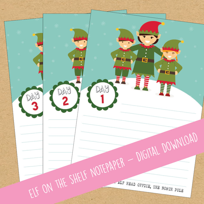Elf on the Shelf notepaper - Printable!