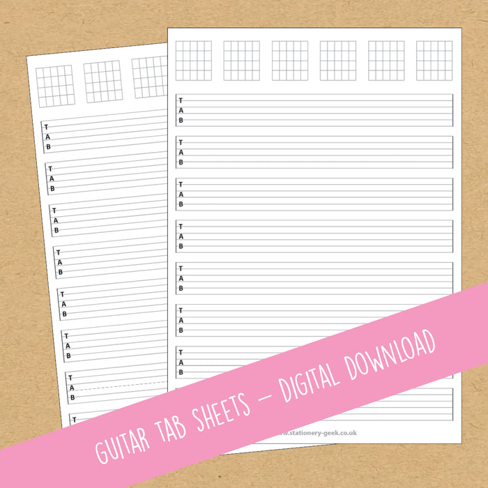 Guitar Tab Pages - Printable!