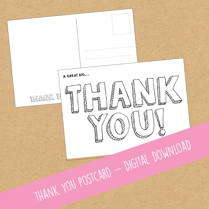 Thank You Postcards - Printable!