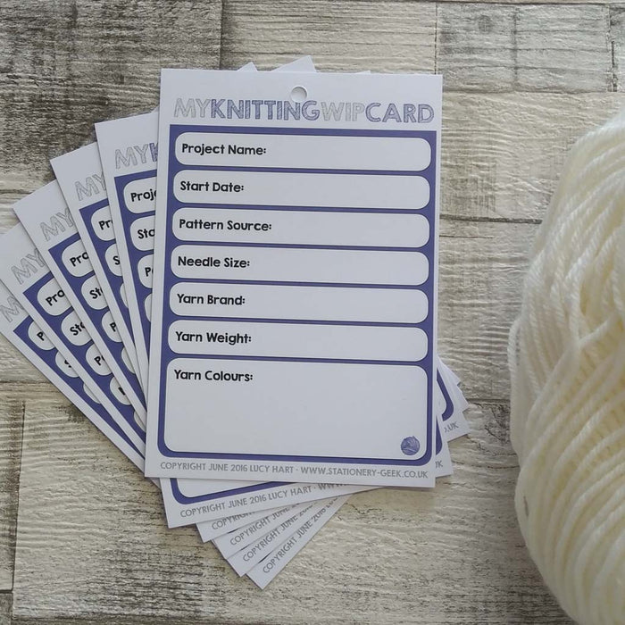 Knitting WIP Cards