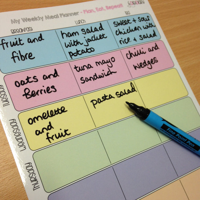 Wipe clean Weekly Meal Planner, with pen! — Stationery Geek