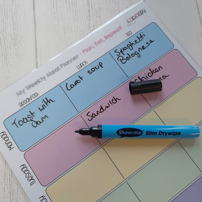 Wipe clean Weekly Meal Planner, with pen!