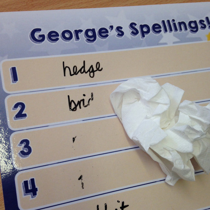 Personalised Wipe-clean Spelling Sheet & Pen